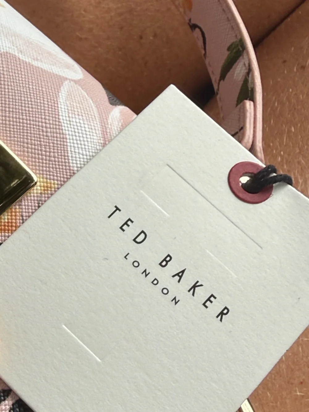 NEW🌸Ted Baker Lili Top Handle Satchel crossbody pale pink botanical print $140